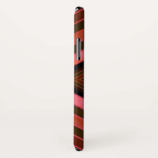 Moderne Quadrate rustikal rosa geometrische Monogr Case-Mate iPhone Hülle (Hinten/Rechts)