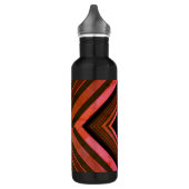 Moderne Quadrate rustikal rosa geometrische Monogr Edelstahlflasche (Links)