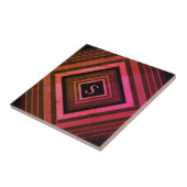 Moderne Quadrate rustikal rosa geometrische Monogr Fliese (Seite)