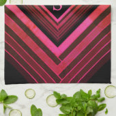 Moderne Quadrate rustikal rosa geometrische Monogr Handtuch (Gefaltet)