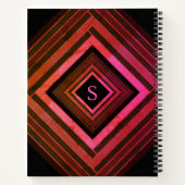 Moderne Quadrate rustikal rosa geometrische Monogr Notizbuch (Rückseite)