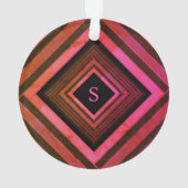 Moderne Quadrate rustikal rosa geometrische Monogr Ornament (Rückseite)