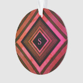 Moderne Quadrate rustikal rosa geometrische Monogr Ornament (Vorderseite)