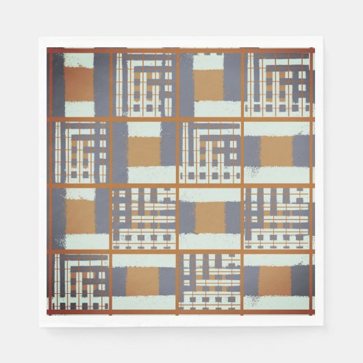 Moderne quadratische Holzkohle Serviette (Vorderseite)