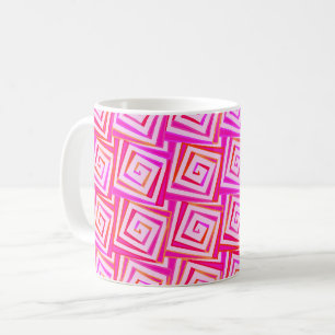 Moderne quadratische Spiralen im Mittelcentury-Sti Kaffeetasse