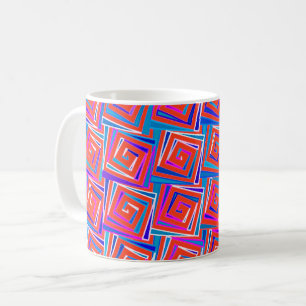 Moderne quadratische Spiralen im Mittelstildesign  Kaffeetasse