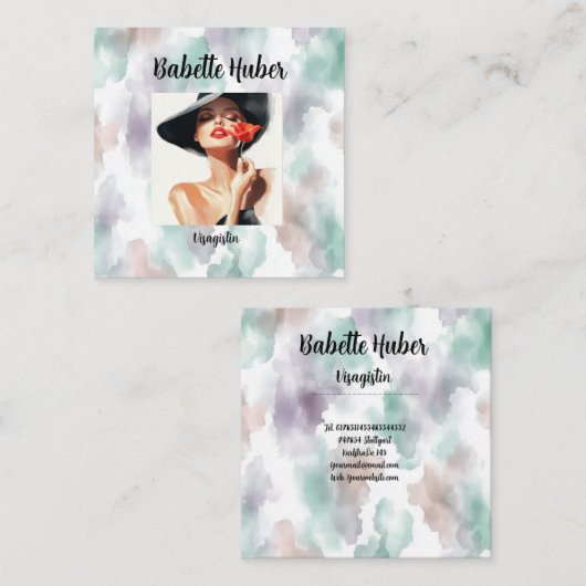Moderne quadratische visitenkarte (Vorne/Hinten)