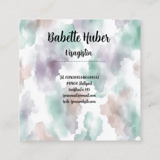 Moderne quadratische visitenkarte (Rückseite)