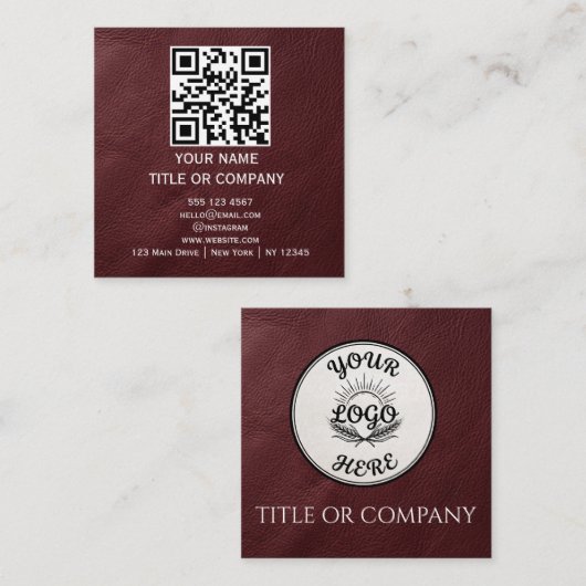 moderne quadratische Visitenkarten, QR-Code Visitenkarte (Vorne/Hinten)