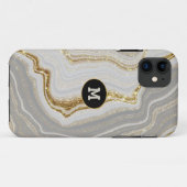 Moderne Quarter & Gold Agate Crystal personalisier Case-Mate iPhone Hülle (Rückseite (Horizontal))
