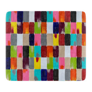 Moderne Quilt 6 x 7 Deco Glas Schneidbrett Schneidebrett