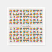 Moderne Quilt Blockbriefe Napkins Serviette (Vorderseite)