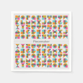 Moderne Quilt Blockbriefe Napkins Serviette