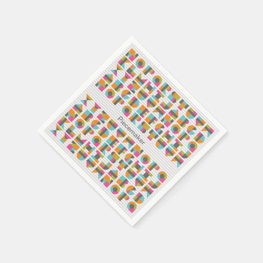 Moderne Quilt Blockbriefe Napkins Serviette (Ecke)