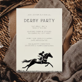Moderne Race Horse Fotografie Derby Party Einladung