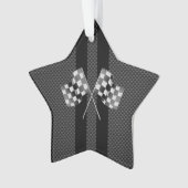 Moderne Racing Flags Streifen im Carbon Fibre Stil Ornament (Vorderseite)