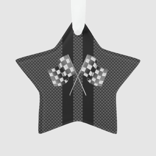 Moderne Racing Flags Streifen im Carbon Fibre Stil Ornament (Vorderseite)