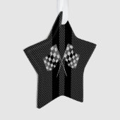 Moderne Racing Flags Streifen im Carbon Fibre Stil Ornament (Vorderseite)