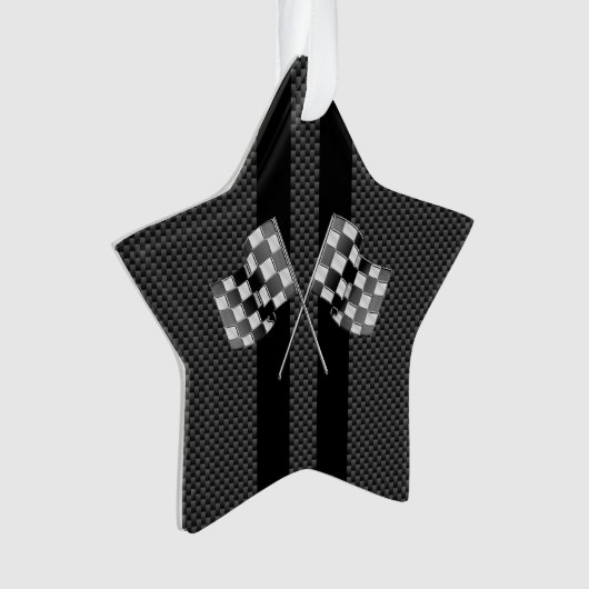 Moderne Racing Flags Streifen im Carbon Fibre Stil Ornament (Vorderseite)