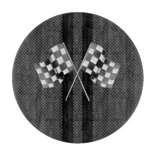 Moderne Racing Flags Streifen im Carbon Fibre Stil Schneidebrett