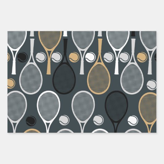 Moderne Racket Wrapping Paper Sheets Geschenkpapier Set (Vorderseite 2)