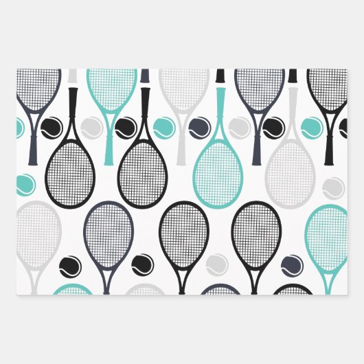 Moderne Racket Wrapping Paper Sheets Geschenkpapier Set (Vorderseite)