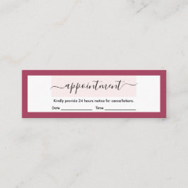 Moderne Racy Red Elegante Kalligrafie Ernennung Mini Visitenkarte