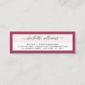 Moderne Racy Red Elegante Kalligrafie Ernennung Mini Visitenkarte (Rückseite)