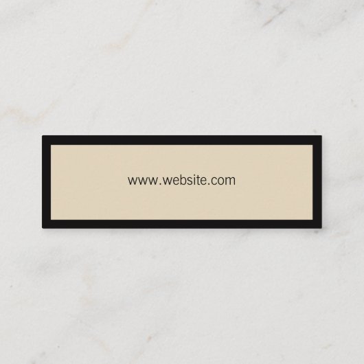 Moderne, raffinierte / beige Grenze Mini Visitenkarte (Rückseite)