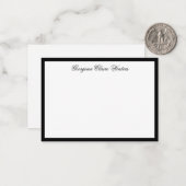 Moderne raffinierte, elegante schwarze Script-Kall Mitteilungskarte (Vorderseite/Rückseite Beispiel)