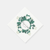 Moderne raffinierte Rose Bush Greenery Serviette (Ecke)