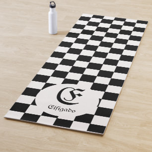 Moderne, raffinierte Schachtel in Schwarz und Weiß Yogamatte