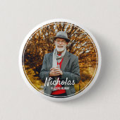 Moderne Rahmen Einfaches Foto Beerdigungsdenkmal Button (Vorderseite)