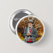 Moderne Rahmen Einfaches Foto Beerdigungsdenkmal Button (Vorne & Hinten)