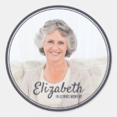 Moderne Rahmen Einfaches Foto Beerdigungsdenkmal Runder Aufkleber (Vorderseite)