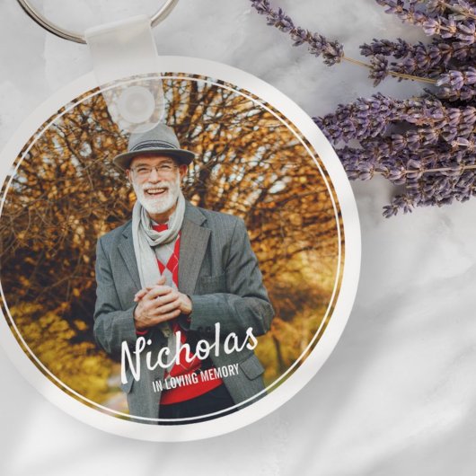 Moderne Rahmen Einfaches Foto Beerdigungsdenkmal Schlüsselanhänger