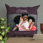 Moderne Rahmen | Familie ist alles Foto Gold Kissen<br><div class="desc">Hey, Familienmeister! Erhöhen Sie Ihre Wohngestaltung mit unserem Zazzle-Kissen, mit einem modernen eleganten "Family is EVERYTHING" Script-Typografie mit einem atemberaubenden Goldrahmen auf dunklem Maronrot. Dieses Kissen ist der perfekte Weg, Ihre Liebe für Ihre Familie stilvoll zu präsentieren. Das elegante Design und die herzliche Botschaft verleihen jedem Zimmer eine Touch Eleganz....</div>