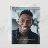 Moderne Rahmen | Partei für das vertikale Zwei-Fot Einladungspostkarte (Vorne/Hinten)