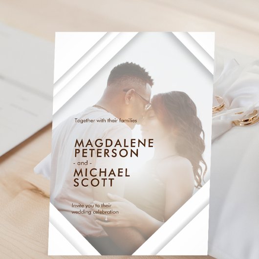 Moderne RahmenWedding mit persönlichem Foto Einladung