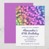 Moderne Rainbow 87. Geburtstagseinladungen Confett Einladung (Vorne/Hinten)