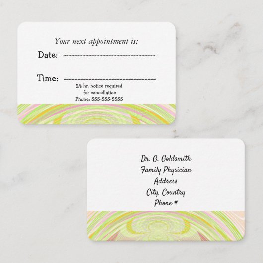 Moderne Rainbow Arc Medical Appointment Terminkarte (Vorne/Hinten)