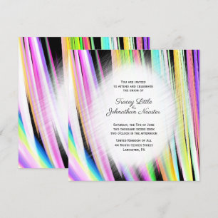 Moderne Rainbow Art Hochzeiten Einladung