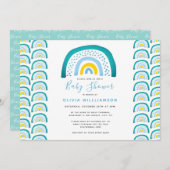 Moderne Rainbow Baby Dusche Einladung (Vorne/Hinten)