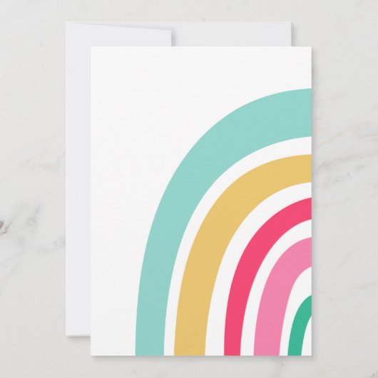 Moderne Rainbow Baby Dusche für Mädchen Einladung (Rückseite)