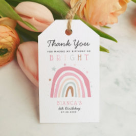 Moderne Rainbow Birthday Party so hell Geschenkanhänger