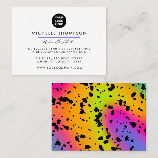 Moderne Rainbow Business Card Visitenkarte (Vorne/Hinten)