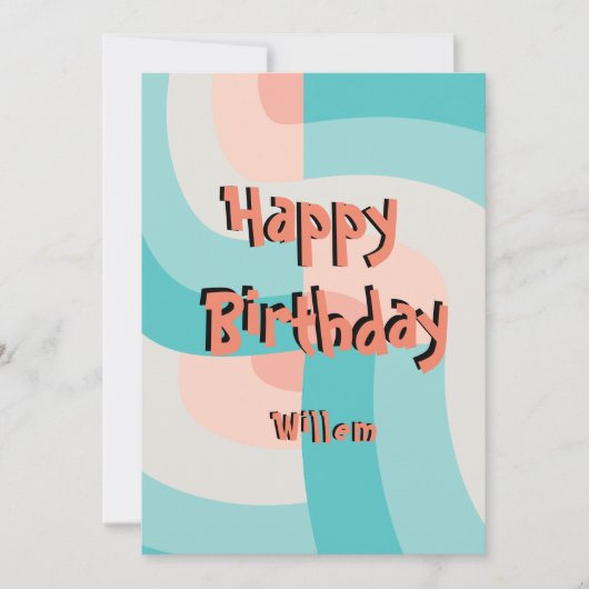 Moderne Rainbow Color Abstrakt Happy Birthday Einladung (Vorderseite)