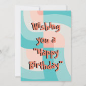 Moderne Rainbow Color Abstrakt Happy Birthday Einladung (Rückseite)