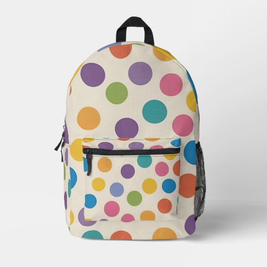 Moderne Rainbow Color Hexagonale Art Bedruckter Rucksack (Vorderseite)