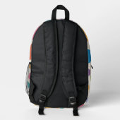 Moderne Rainbow Color Hexagonale Art Bedruckter Rucksack (Rückseite)